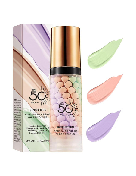 Primer Corrector de Color 3 en 1 Minfei con SPF 50