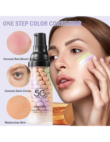 Primer Corrector de Color 3 en 1 Minfei con SPF 50