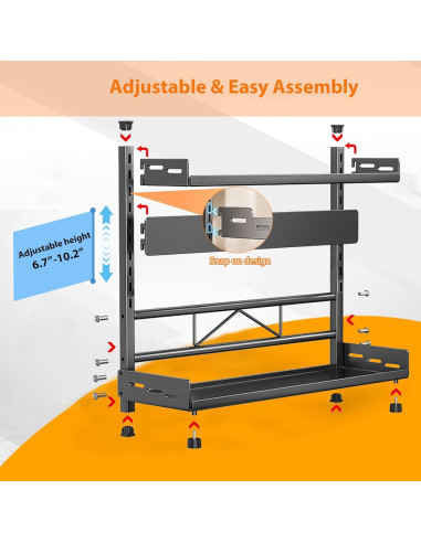 Estante de Especias VORA Ajustable 2 Niveles 30cm Negro