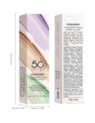 Primer Corrector de Color 3 en 1 Minfei con SPF 50