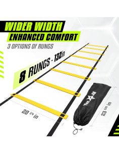 Escalera de Agilidad Yes4All 8 Peldaños Ajustable Amarillo 2