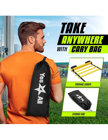 Escalera de Agilidad Yes4All 8 Peldaños Ajustable Amarillo