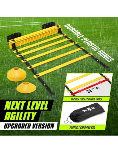 Escalera de Agilidad Yes4All 8 Peldaños Ajustable Amarillo