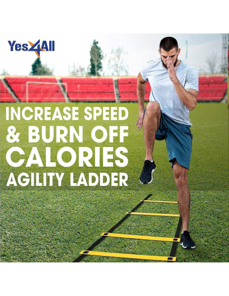 Escalera de Agilidad Yes4All 8 Peldaños Ajustable Amarillo