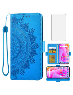 Funda Cartera Asuwish para TCL 10L / 10 Lite Azul con Soporte