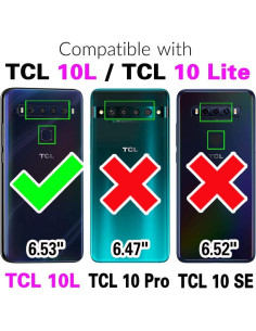Funda Cartera Asuwish para TCL 10L / 10 Lite Azul con Soporte 2