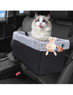 Asiento de Coche para Perros Pequeños WENRENER Negro 41.9x21.1 cm 2