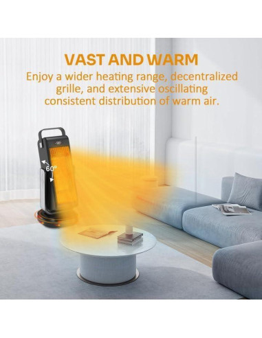 Calentador de Espacio Beautyfan Oscilante 3D 1500W Negro