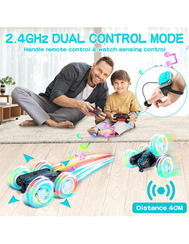 Coche Acrobático RC ENERHAMP 2.4GHz 360 Rotatorio Azul