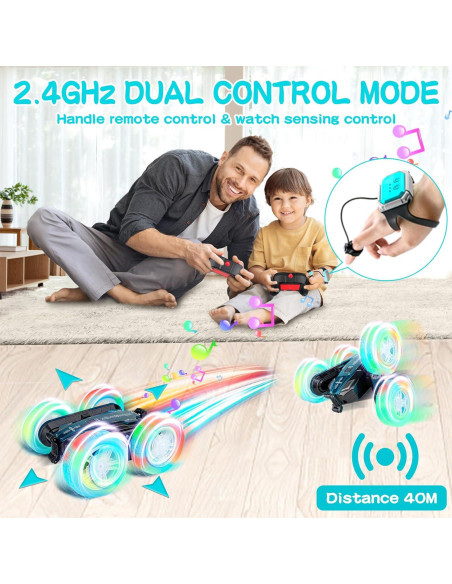 Coche Acrobático RC ENERHAMP 2.4GHz 360 Rotatorio Azul Coche Acrobático RC ENERHAMP 2.4GHz 360 Rotatorio Azul