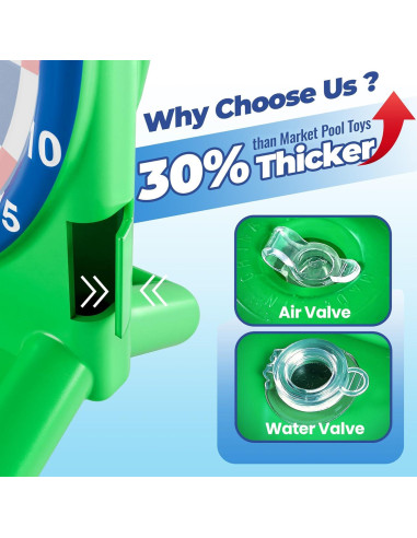 Juego de Agua Inflable iPlay, iLearn Dardos para Piscina Verde