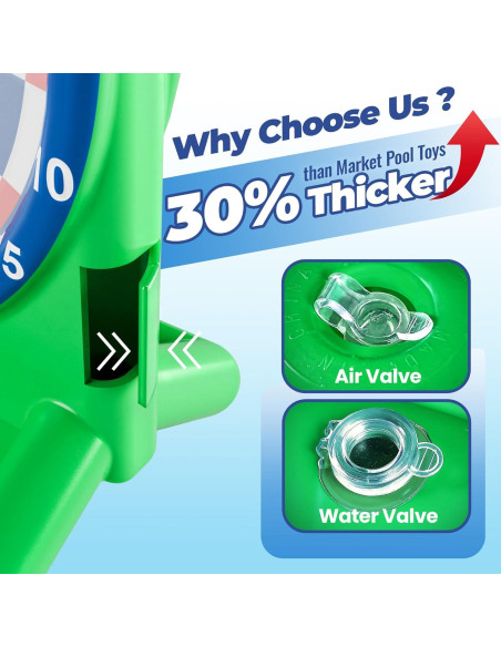 Juego de Agua Inflable iPlay, iLearn Dardos para Piscina Verde