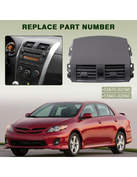 Panel de Salida de Aire A/C Toyota Corolla 2008-2013 ZONFANT