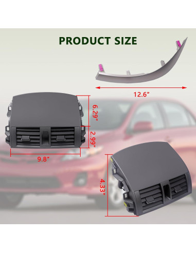 Panel de Salida de Aire A/C Toyota Corolla 2008-2013 ZONFANT