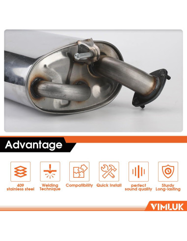 Silenciador de Escape Trasero VIMLUK para Toyota Camry 2002-2006