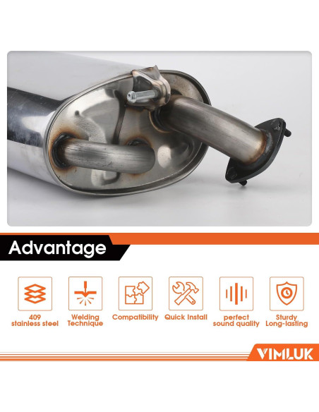 Silenciador de Escape Trasero VIMLUK para Toyota Camry 2002-2006