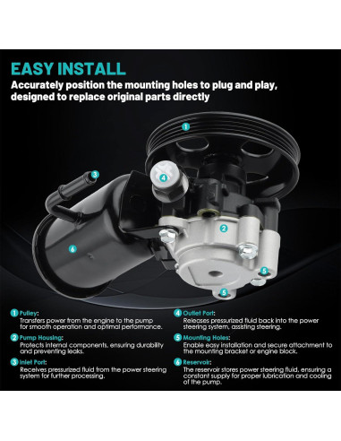 Bomba de dirección asistida Farrme 21-5229 con polea 1995-2004