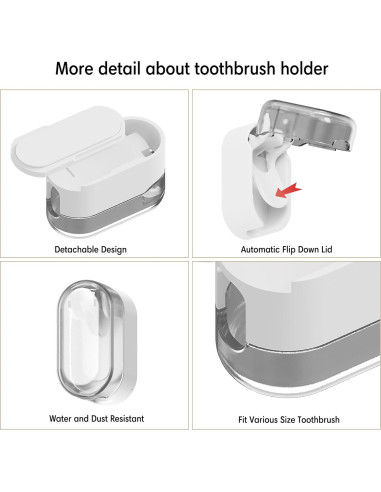 Cubiertas de Cabeza de Cepillo de Dientes Baluca 3 Pcs Gris