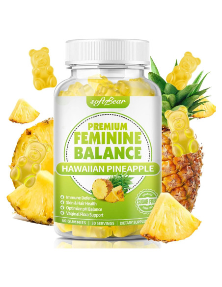 Gominolas de Equilibrio Femenino Softbear 60 Unidades Piña