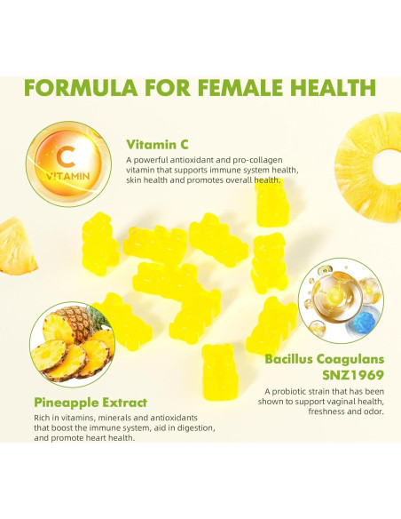 Gominolas de Equilibrio Femenino Softbear 60 Unidades Piña