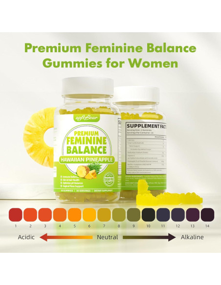 Gominolas de Equilibrio Femenino Softbear 60 Unidades Piña