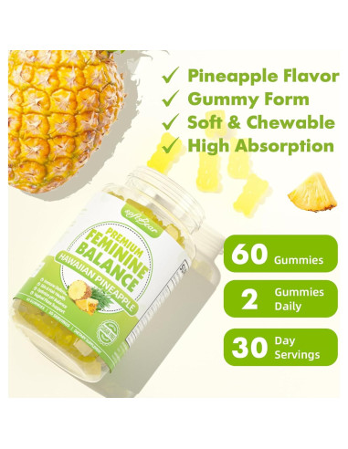 Gominolas de Equilibrio Femenino Softbear 60 Unidades Piña