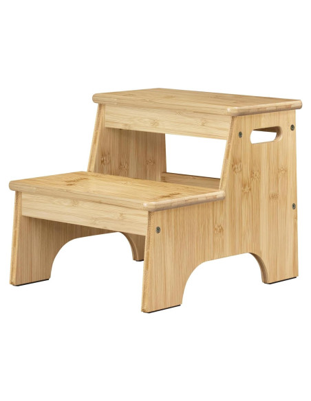 Escalón de Baño Forbena de Madera Natural 2 Pasos Antideslizante Escalón de Baño Forbena de Madera Natural 2 Pasos Antideslizante