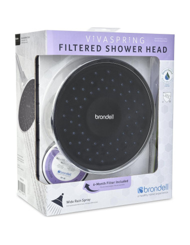 Cabezal de Ducha Filtrado Brondell FSH25-CB Obsidiana 16.5 cm