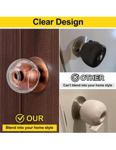 Cubierta de Seguridad para Perillas de Puerta Transparente - 4 Unidades 2