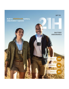 Ventilador de Cintura LEMOISTAR FB4 Portátil 3 en 1 10000mAh 2