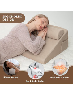 Cojín en forma de cuña TEXSTEAD para reflujo y dolor de espalda 2