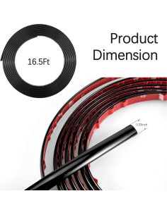 Cinta de recorte automotriz Carleef 5m negra para moldura de coche 2