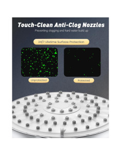 Cabezal de Ducha FASDUNT Alta Presión con Manguera 203.2 cm 2