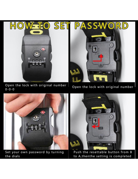 Correa de Equipaje Ajustable ELETICA con Candado TSA 200 cm