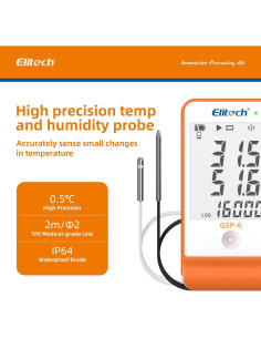 Registrador de Datos de Temperatura y Humedad Elitech GSP-6 2