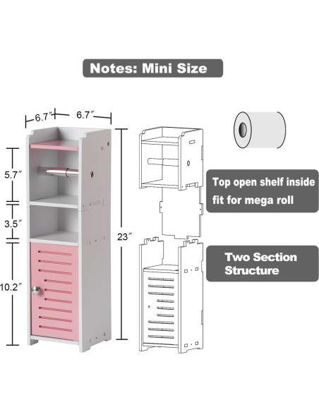 Soporte para Papel Higiénico AOJEZOR - Armario Almacenamiento Baño 17x17cm Soporte para Papel Higiénico AOJEZOR - Armario Almacenamiento Baño 17x17cm