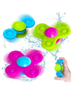 Juguetes de baño giratorios con ventosa Guibola 3 piezas 10-36 meses