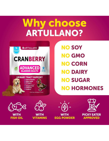 Golosinas para Perros Artullano - Tratamiento UTI Arándano 70 Unidades