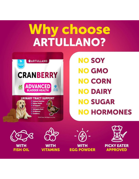 Golosinas para Perros Artullano - Tratamiento UTI Arándano 70 Unidades