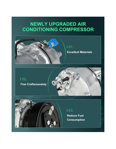 Compresor de AC SCITOO 6 Ranuras para Volkswagen 1.8L-2.8L