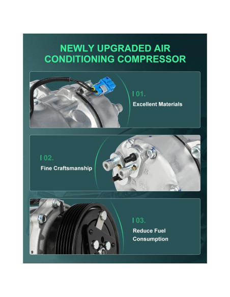 Compresor de AC SCITOO 6 Ranuras para Volkswagen 1.8L-2.8L