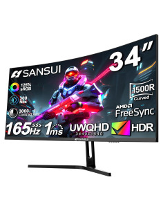 Monitor Curvo SANSUI 34" UWQHD 3440x1440 165Hz FreeSync