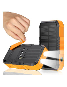 Banco de Energía Solar 66800mAh Manivela 22.5W Carga Rápida