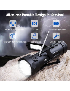 Linterna de Emergencia PPLEE con Radio NOAA y Cargador USB 2