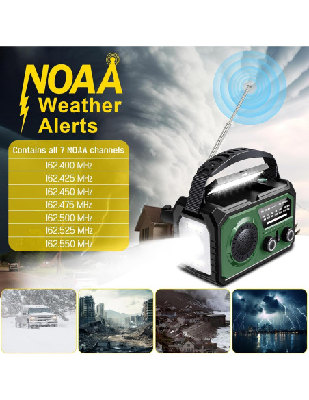 Radio de Emergencia Solar BAYTWA H21 16000mAh con Linterna