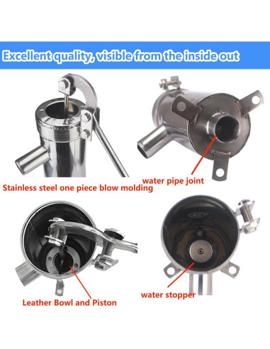 Bomba de agua manual Timiland de acero inoxidable 10m