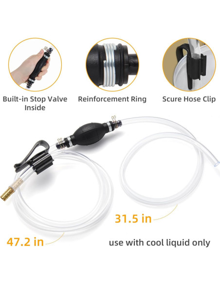 Bomba de Sifón Manual H-veenjor para Gasolina y Aceite 15mm