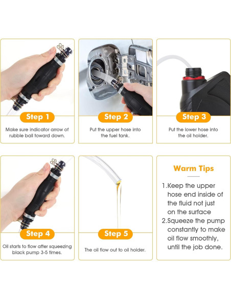 Bomba de Sifón Manual H-veenjor para Gasolina y Aceite 15mm