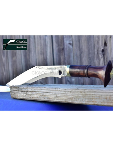 Cuchillo Kukri GK&CO. Casa Kukri 10" Acero Carbono Madera Rosa
