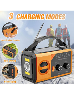 Radio Meteorológica de Emergencia COAOOIX 20000mAh AM/FM NOAA 2